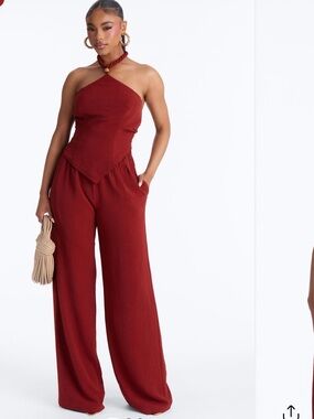 Halter Pants Set - Rust